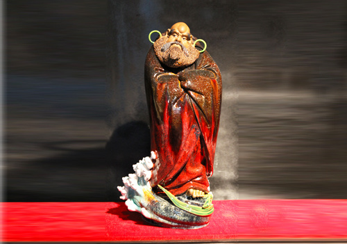 一葦渡江【石灣陶】