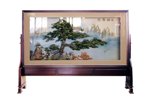 迎客松【貝雕】