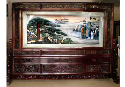 迎客松【蘇繡】