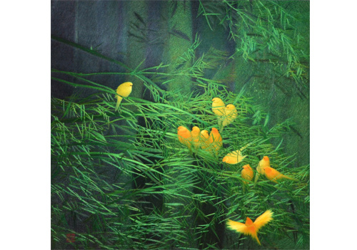 竹林晨歌【蘇繡】